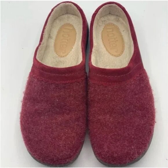Hotter Devotion Textured Slippers in Ruby Size 5 - Picture 6 of 8